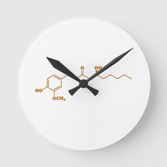 Reloj Redondo Mediano Fórmula química de la molécula de Gingerol del (Anverso)