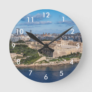 Reloj Redondo Mediano Fort Manoel y Sliema desde La Valeta, Malta