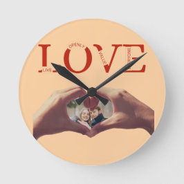 Reloj Redondo Mediano Foto con acrónimo de AMOR personalizado
