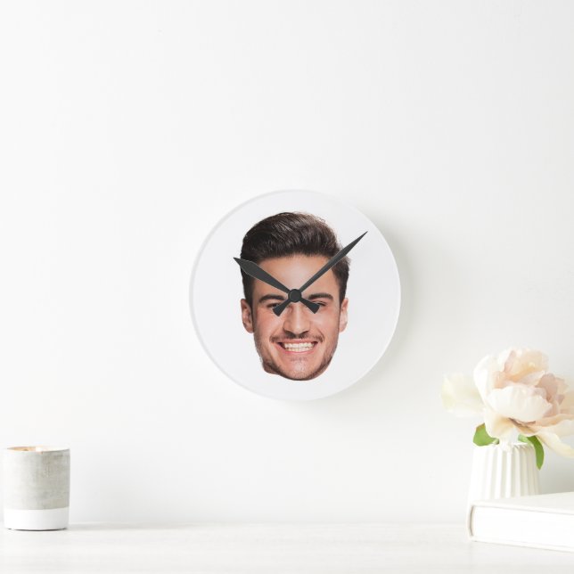 Reloj Redondo Mediano Foto de Cara Personalizada (Hogar)