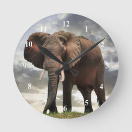 Reloj Redondo Mediano Foto de Elefante de Vida Silvestre