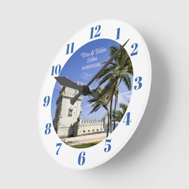 Reloj Redondo Mediano Foto de la Torre Belém, Lisboa, Portugal (Ángulo)