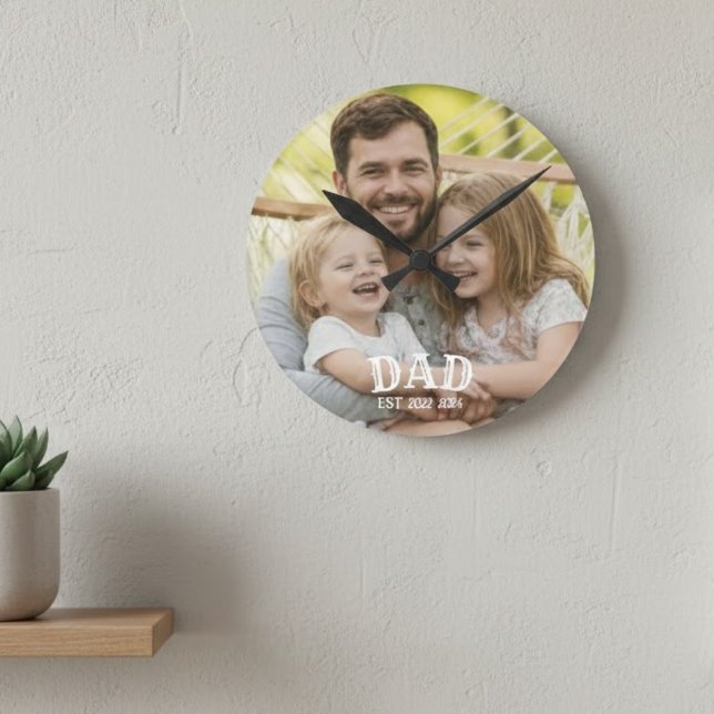 Reloj Redondo Mediano Foto de Papá Establecida (Subido por el creador)