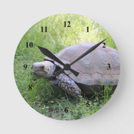 Reloj Redondo Mediano Foto de tortuga de Wildlife Brown