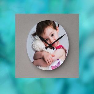 Reloj Redondo Mediano Foto del niño, novio, cónyuge, madre o Mascota