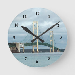 Reloj Redondo Mediano Foto del puente Michigan Mackinac