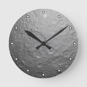 Reloj Redondo Mediano Foto detallada de la Luna Llena   Superficie lunar