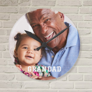 Reloj Redondo Mediano Foto en negrita blanca moderna establecida por el 