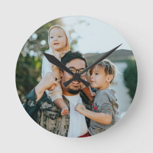 Reloj Redondo Mediano Foto familiar personalizada