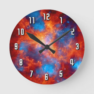 Reloj Redondo Mediano Foto infrarroja colorida del espacio de la