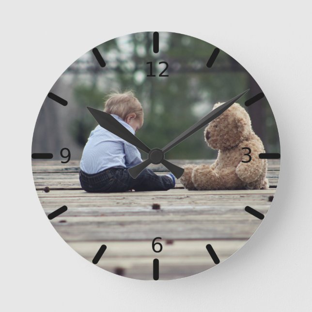Reloj Redondo Mediano Foto personalizada (Anverso)