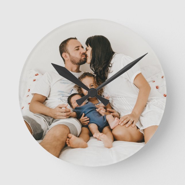 Reloj Redondo Mediano Foto personalizada (Anverso)