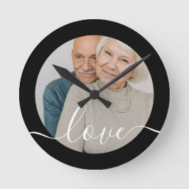 Reloj Redondo Mediano Foto personalizada y foto de texto