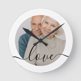Reloj Redondo Mediano Foto personalizada y foto de texto