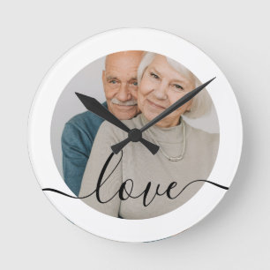 Reloj Redondo Mediano Foto personalizada y foto de texto