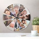 Reloj Redondo Mediano Foto personalizado de amigos familiares personaliz<br><div class="desc">Crea tu propio reloj de pared de 12 fotos personalizado con tus imágenes personalizados.</div>