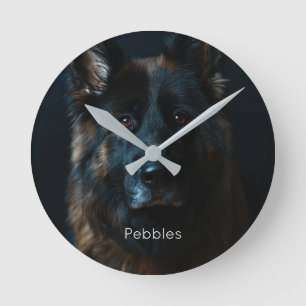 Reloj Redondo Mediano Foto personalizado de German Shepherd