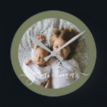 Reloj Redondo Mediano Foto personalizado personalizada<br><div class="desc">PERSONALIZADO DIY Foto Reloj de pared personalizado de Ricaso - añade tu propia fotografía y texto</div>