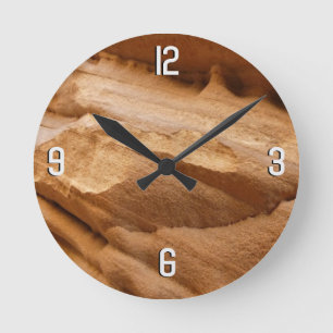 Reloj Redondo Mediano Fotografía abstracta de la pared del cañón de Sión