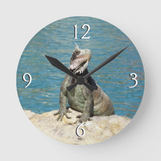 Reloj Redondo Mediano Fotografía de vida salvaje tropical de Iguana en S