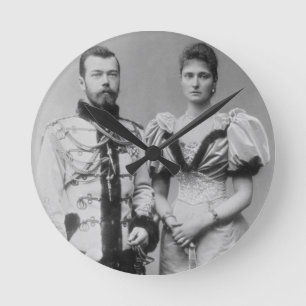 Reloj Redondo Mediano Fotografía del retrato del Tsar Nicolás II