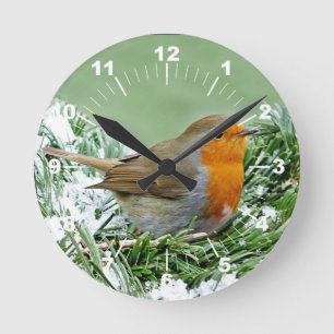 Reloj Redondo Mediano Fotografía europea de la nieve de Robin Pine