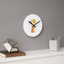 Reloj Redondo Mediano Fox del Desierto Celeste - Luna y Estrellas Cósmic