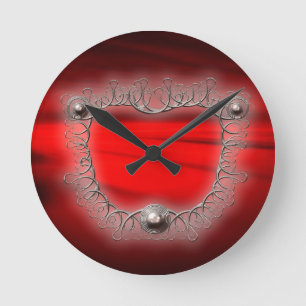 Reloj Redondo Mediano Fractal de Mandelbrot en estructura de alambre de
