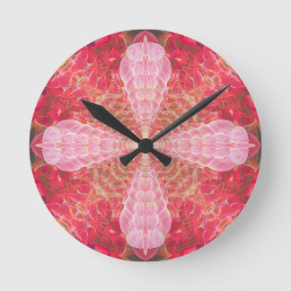 Reloj Redondo Mediano Fractal Rosa |