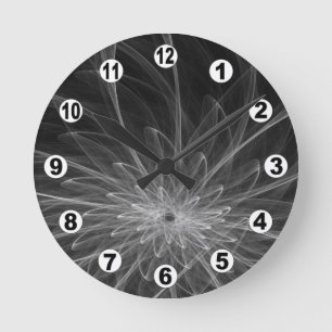 Reloj Redondo Mediano Fracturas florales y luces de fantasía / W moderno
