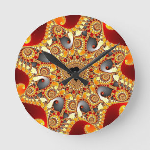 Reloj Redondo Mediano Fragmento de fuego