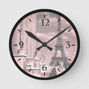 Reloj Redondo Mediano Francia vintage París torre Eiffel palacio Chaillo