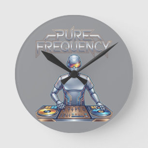 Reloj Redondo Mediano Frecuencia Pura – Arte de Música Electrónica