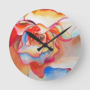 Reloj Redondo Mediano Fred martin begonia watercolour art