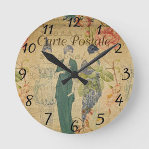 Reloj Redondo Mediano French Postcard Clock