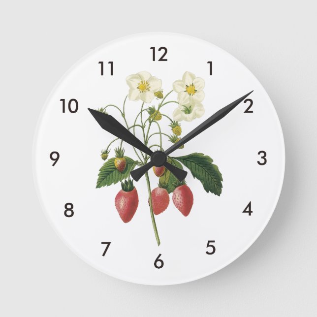 Reloj Redondo Mediano fresa (Fragaria sp.) de Redouté (Anverso)