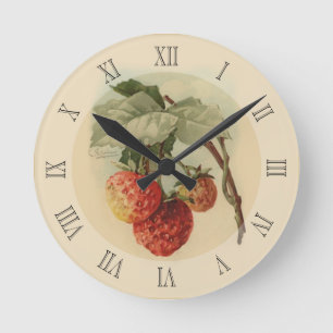 Reloj Redondo Mediano Fresas del vintage