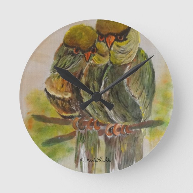 Reloj Redondo Mediano Frida Kahlo Painted Birds (Anverso)