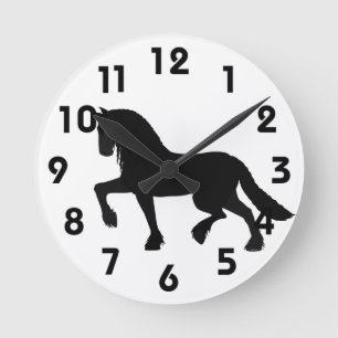 Reloj Redondo Mediano Friesian Horse Clock