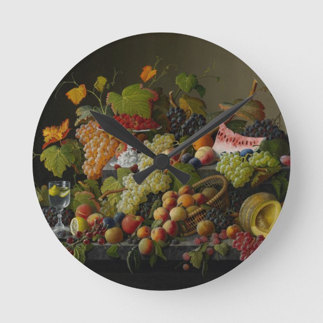 Reloj Redondo Mediano Fruta abundante, 1858 (aceite en lona) (Anverso)