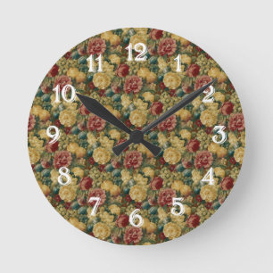 Reloj Redondo Mediano Fruta y flores pintadas