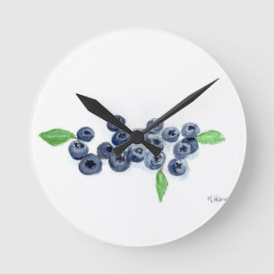 Reloj Redondo Mediano Frutos de arándano cocina vegetariano