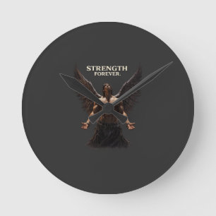 Reloj Redondo Mediano Fuerza por Siempre Diseño Dark Angel – Motivaciona