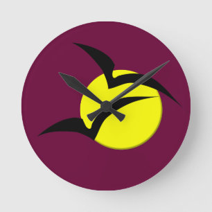Reloj Redondo Mediano Full Moon and Bats Wall Clock