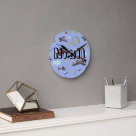 Reloj Redondo Mediano Fun Colorful Aviation