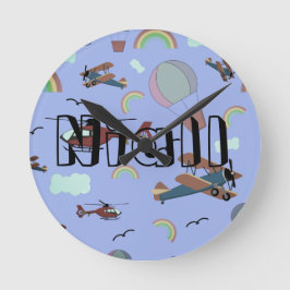Reloj Redondo Mediano Fun Colorful Aviation
