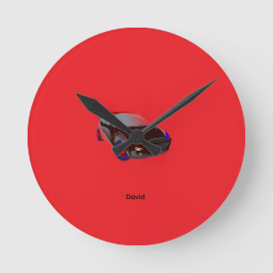 Reloj Redondo Mediano Funda de teléfono personalizada minimalista roja c