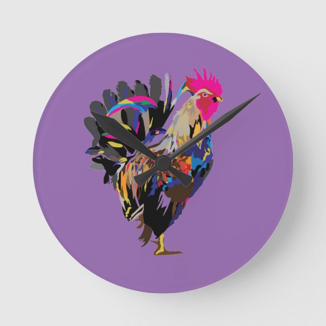 Reloj Redondo Mediano Funky Hen (Anverso)