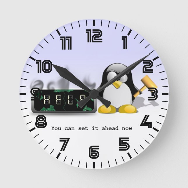 Reloj Redondo Mediano Funny Anti Daylight Saving Time Clock (Anverso)