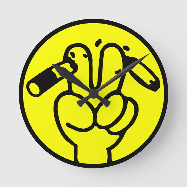 Reloj Redondo Mediano Funny Anti Smoking ⚠ Thai Sign ⚠ (Anverso)